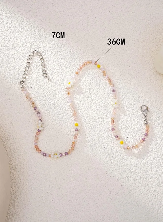 Take Two  Flower Glass Beaded Necklace for Women | Best Price UAE