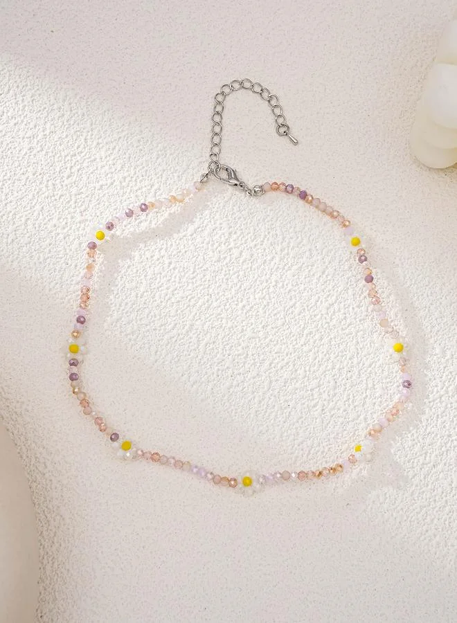 Take Two  Flower Glass Beaded Necklace for Women | Best Price UAE