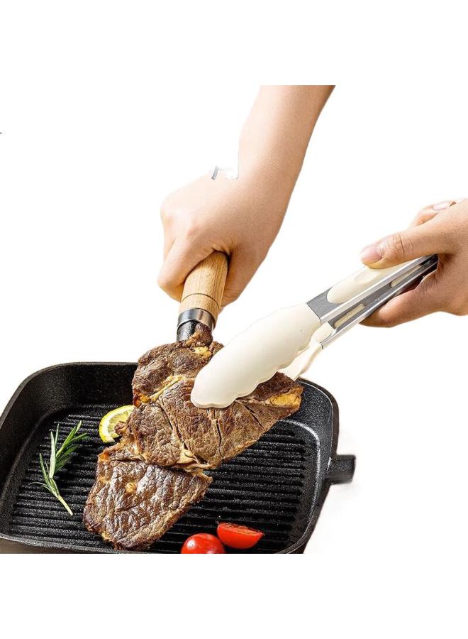 Additive Degree Jiadu Barbecue Tongs, Food Tongs, Silicone Kitchen Tongs, Food Clamps, Heat-Resistant, Anti-Scalding, Stainless Steel Steak Tongs, Grilling Tongs - Image 2