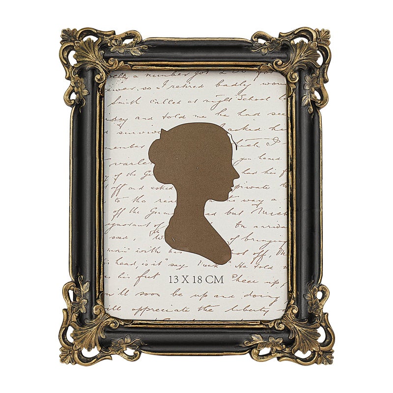 Sunlit Vintage Picture Frame 5x7 Inch Luxury Antique Photo Frames with Glass Front Photo Display Tabletop Wall Hanging Gift Ideas Black and Gold