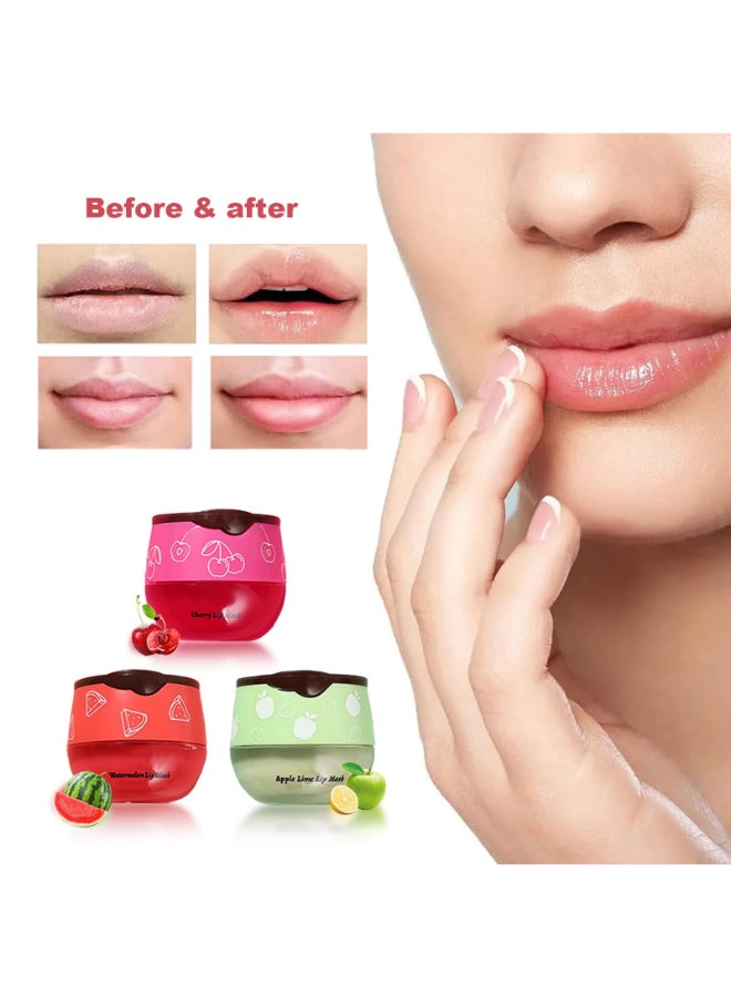 Aaiffey Lip Balm Honey PotWatermelon Apple Lime Cherry Lip Sleeping Mask Moisturizing Lip Mask Overnight Hydrating Prevention Dry and Cracked Lip Scrubs Exfoliator Lip Wrinkle Care 3 pcs - Image 4