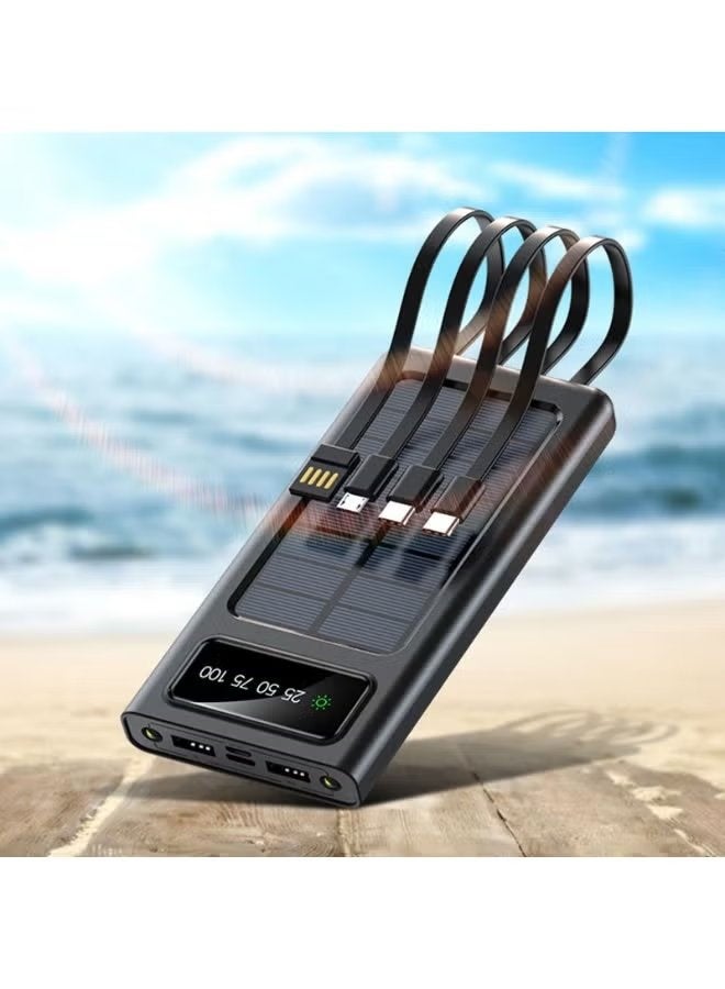 ELTRAZONE 20000mAh Power Bank with Digital LED Display, 4 Built-in Charging Cables & Fast Charging – High-Capacity Portable Charger for Smartphones, Tablets & USB Devices – Travel & Emergency Backup – Black - Image 1