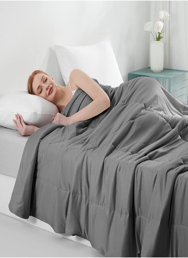 Elegear Elegear Revolutionary Cooling Comforter King Absorbs Body Heat to Keep Cool, Lightweight Summer Comforter Japanese Arc-Chill Cold Tech Fabric Cooling Blanket Hypo-Allergenic Cooling Quilt - Gray  - Image 2