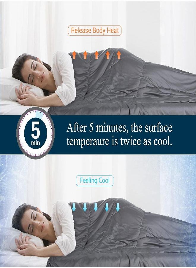 Elegear Elegear Revolutionary Cooling Comforter King Absorbs Body Heat to Keep Cool, Lightweight Summer Comforter Japanese Arc-Chill Cold Tech Fabric Cooling Blanket Hypo-Allergenic Cooling Quilt - Gray  - Image 1