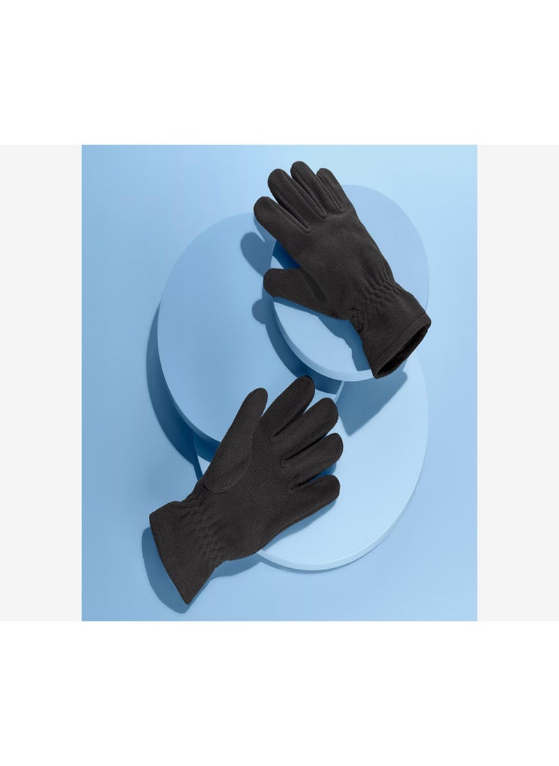 Tchibo Microfleece Gloves, Black  - Image 1