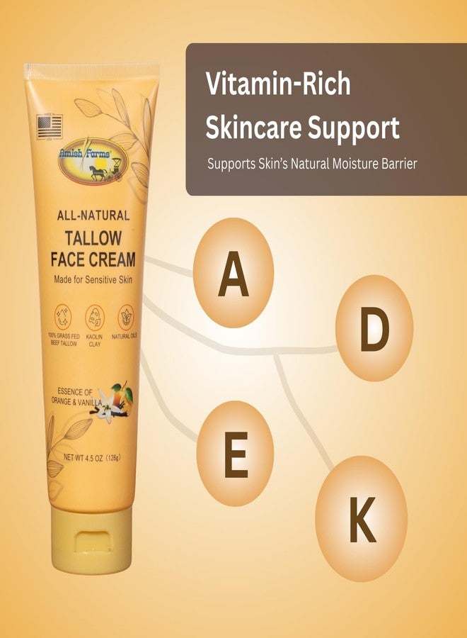اميش فارمز مرطب الوجه من دهن البقر من مزارع أميش - كريم وجه مصنوع يدويًا من دهن البقر الذي يتغذى على العشب مع طين الكاولين والزيوت الطبيعية والبرتقال والفانيليا (أنبوب 4.5 أونصة) - Image 5