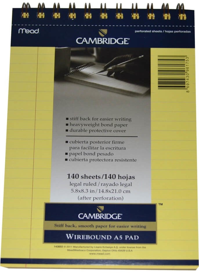 Mead - Cambridge (A4) Ivory 70 Yp. Spiral Notepad 159890 - Image 1