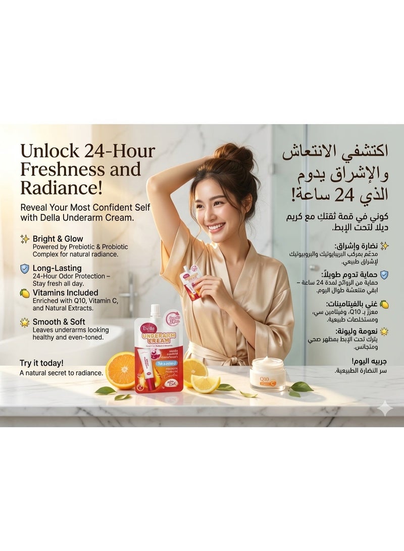 della Underarm Whitening & Sweat Control Cream 2PCS COMBO PACK (2x7g) with Glycolic Acid – Dark Underarm Brightening Cream for Odour & Smooth Skin - Image 2