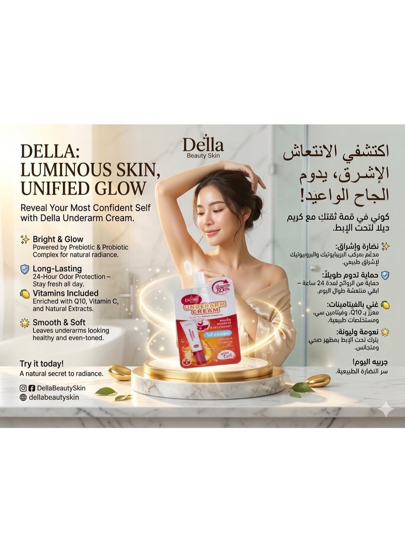 della Underarm Whitening & Sweat Control Cream 2PCS COMBO PACK (2x7g) with Glycolic Acid – Dark Underarm Brightening Cream for Odour & Smooth Skin - Image 4
