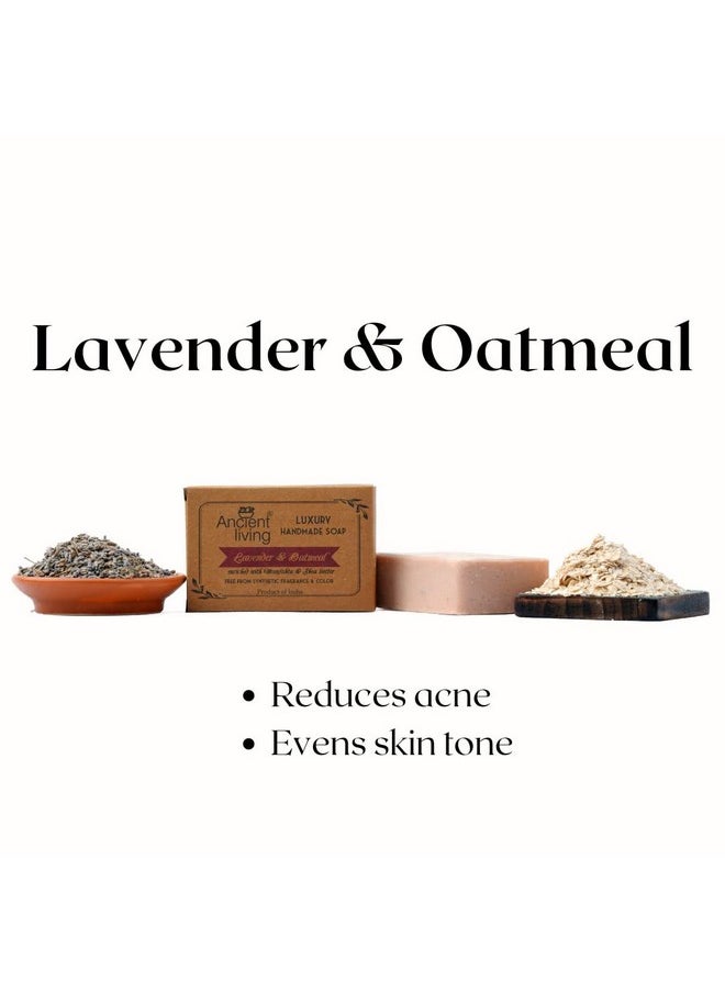 Ancient Living Lavender & Oatmeal Luxury Handmade Soap -100 Gm - (Set Of 2) Organic Anti-Ageing Hydrating And Moisturizing Bathing Bar Best For Skin Inflammation  - Image 4