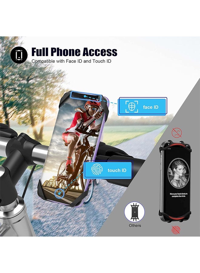 Detachable Bike Phone Holder, Universal Bicycle Motorcycle Cell Phone Mount, 360° Rotatable Adjustable Bike Phone Mount Compatible for 4" to 6.7" Smartphones - Image 3