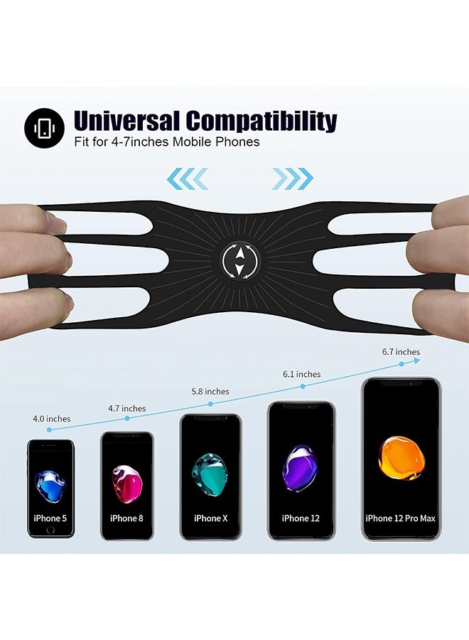 Detachable Bike Phone Holder, Universal Bicycle Motorcycle Cell Phone Mount, 360° Rotatable Adjustable Bike Phone Mount Compatible for 4" to 6.7" Smartphones - Image 5