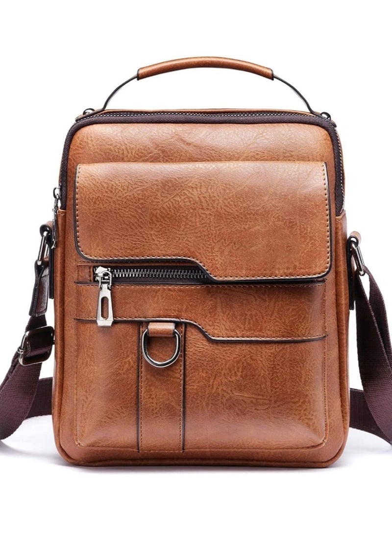 Wexler - Men's leather shoulder bag small crossbody messenger bag men's travel purse travel magnetic bag - Image 1