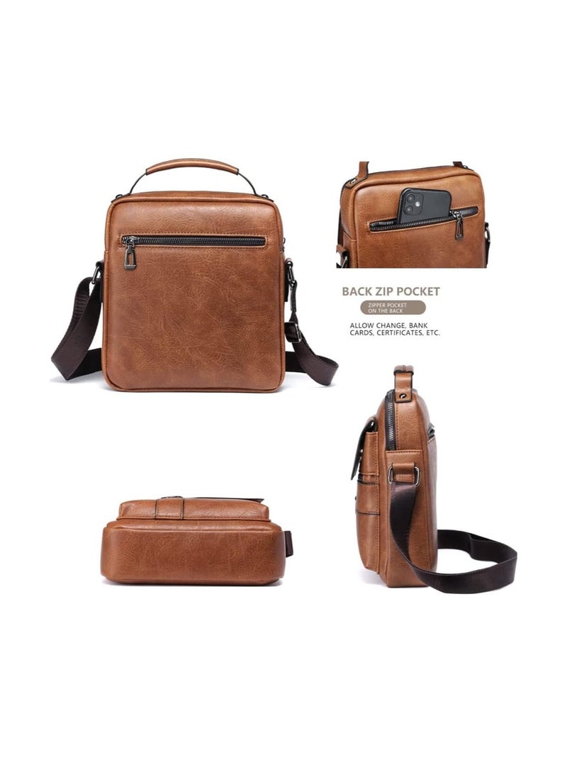 Wexler - Men's leather shoulder bag small crossbody messenger bag men's travel purse travel magnetic bag - Image 1