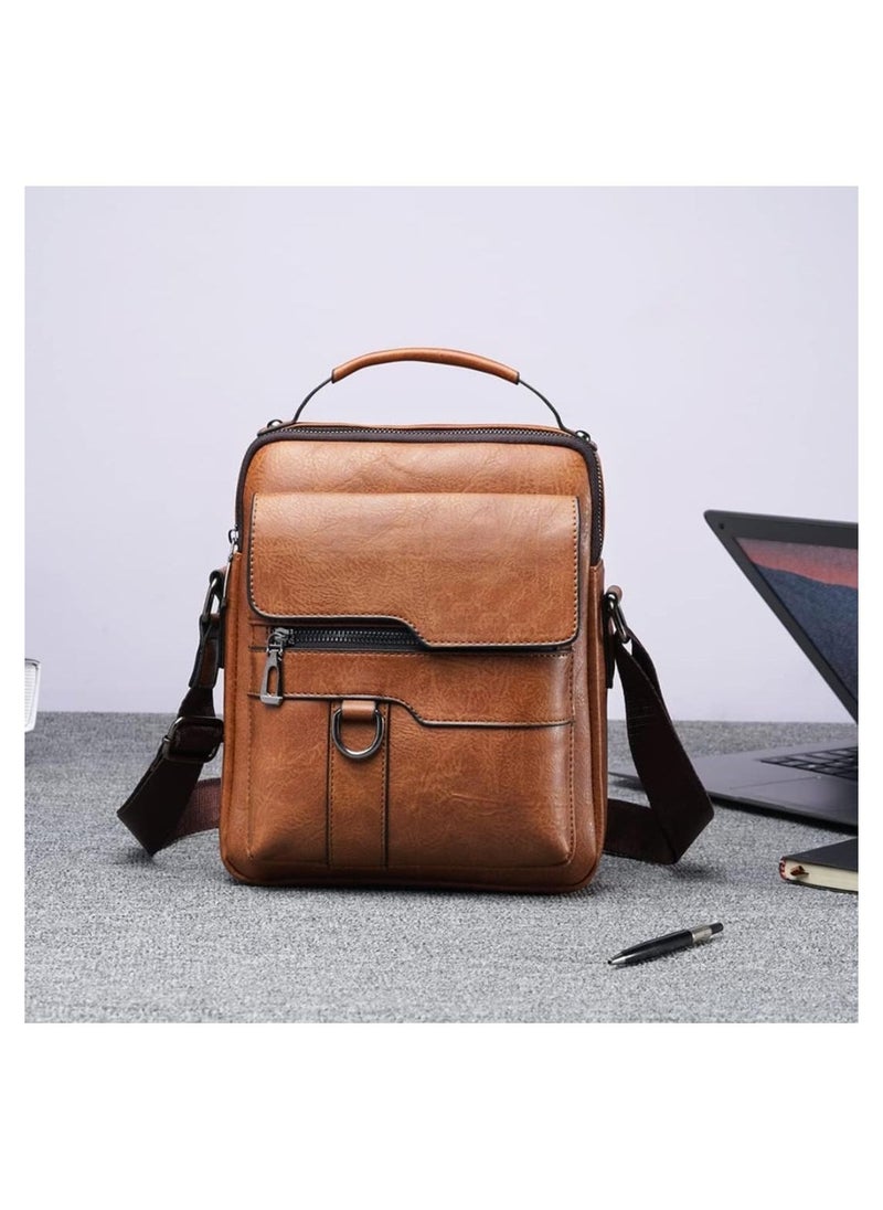 Wexler - Men's leather shoulder bag small crossbody messenger bag men's travel purse travel magnetic bag - Image 1