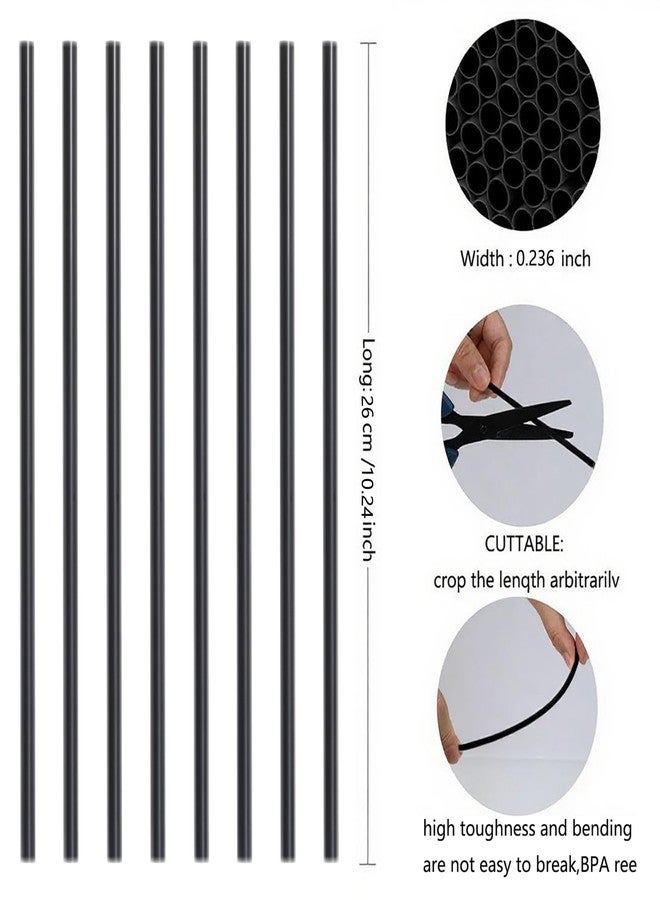 YAOSHENG Disposable beverage straw[200 Count] 10.24 Inch Coffee & Cocktail Stirrers/Straws Disposable Plastic Sip Stir Swizzle Sticks (200, black) - Image 2
