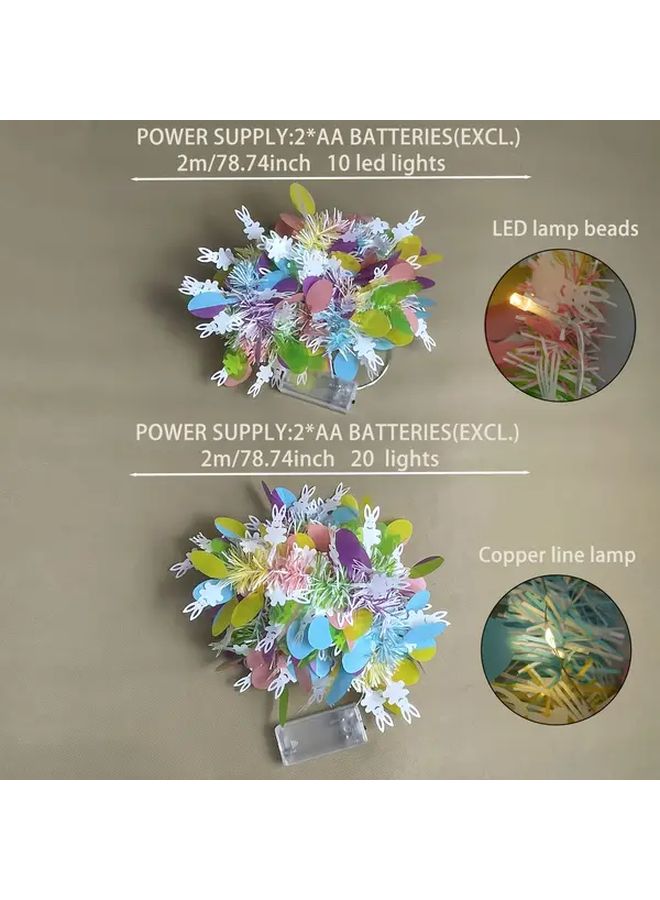 Easter Ribbon Lights 200cm 20 Lights With Rabbits And Eggs Battery Powered - Image 4