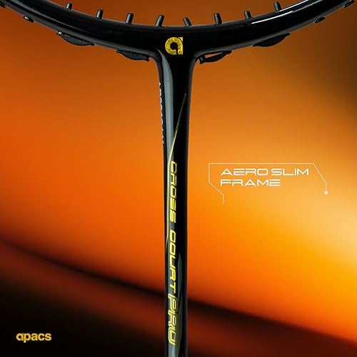 APACS Cross Court Pro (4U)| 50T Carbon Fibre | T-Throat | Copper Fuse Tech for Reduces Vibration | (38LBS) Made in Vietnam Badminton Racket with Cover (for Pros) - Image 2