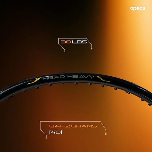 APACS Cross Court Pro (4U)| 50T Carbon Fibre | T-Throat | Copper Fuse Tech for Reduces Vibration | (38LBS) Made in Vietnam Badminton Racket with Cover (for Pros) - Image 5