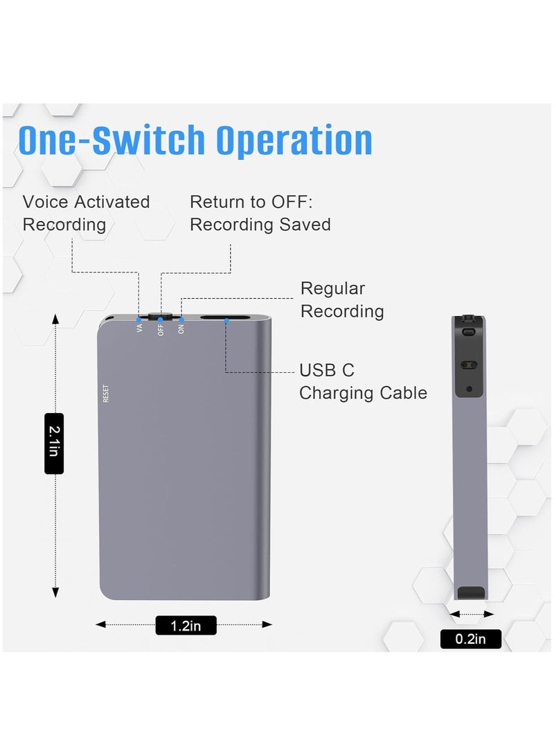 Boyi 64GB voice recorder, 760-hour recording, voice-controlled recording, intelligent noise reduction, rechargeable voice recorder with playback, suitable for lectures and meetings (magnetic) - Image 5