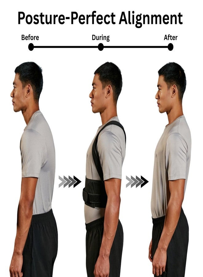 BESAFE Forever Posture Belt for Men and Women | Posture Correction | Back Support Belt | Back Pain Relief | Back Straight & Shoulder, Universal Free Size, Soft, Black - Image 4