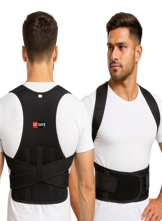 BESAFE Forever Posture Belt for Men and Women | Posture Correction | Back Support Belt | Back Pain Relief | Back Straight & Shoulder, Universal Free Size, Soft, Black - Image 1