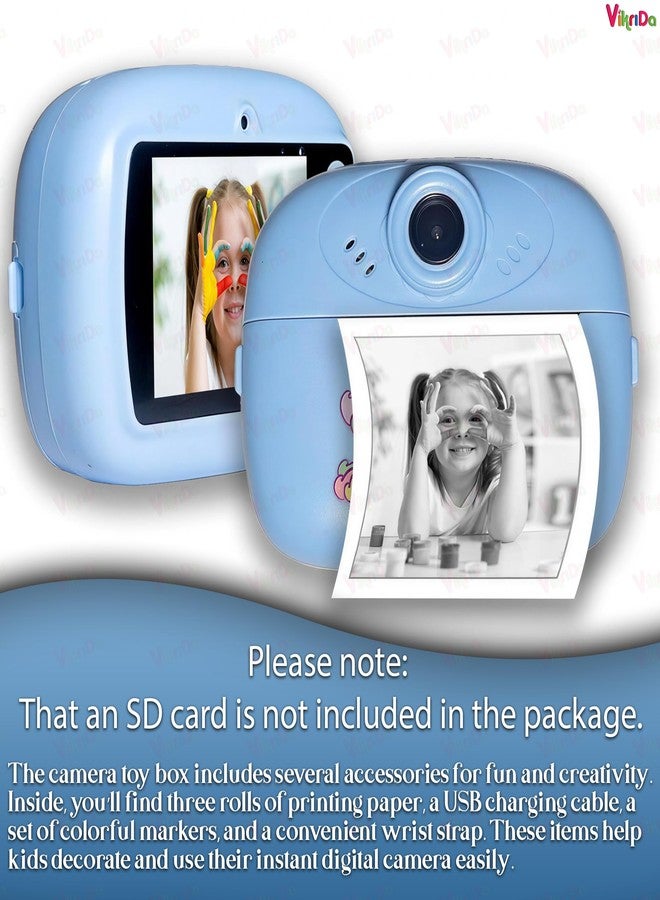 VikriDA Instant Print Camera for Kids | 1080P HD Digital Video Camera with Built-in Printer | Instant Photo - Multicolor - Image 4