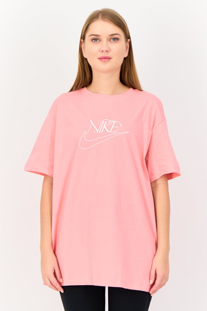 Nike Women Loose Fit Short Sleeve Outdoor T-Shirt, Pink  - Image 1