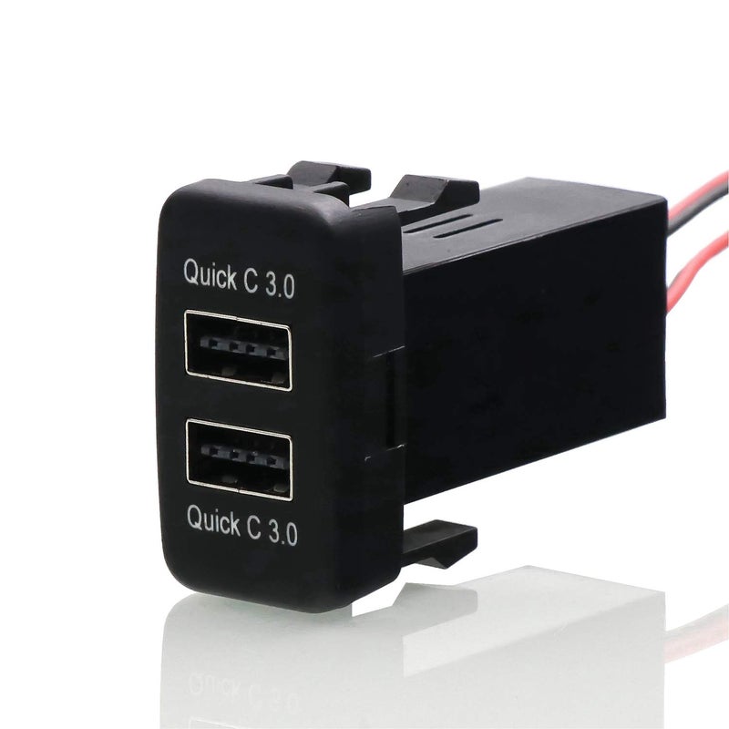 Timloon QC3.0 Dual USB Power Socket, Quick Charge Car Charger USB Adapter for Smart Phone PDA Android GPS Use for Toyota VIGO - Image 1