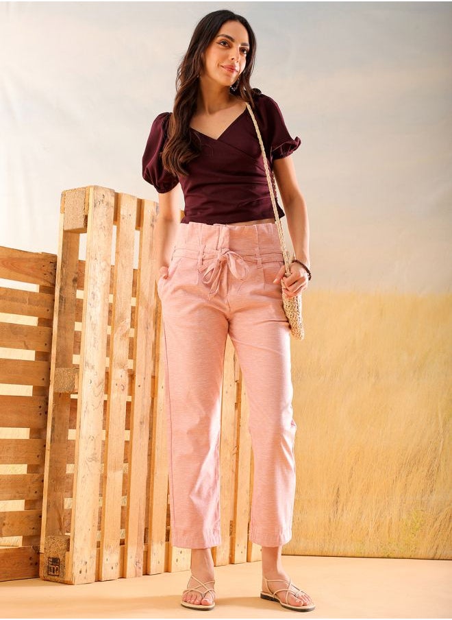 Freehand Women Straight Fit Solid High-Rise Trousers  - Image 1
