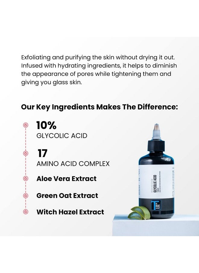 العلاج الحقيقي تونر Retexturize 10% Glycolic Acid، تونر للوجه لبشرة متوهجة، تونر لشد المسام للرجال والنساء، لجميع أنواع البشرة، تونر Numbuzin مع Witch Hazel - 200 مل  - Image 2