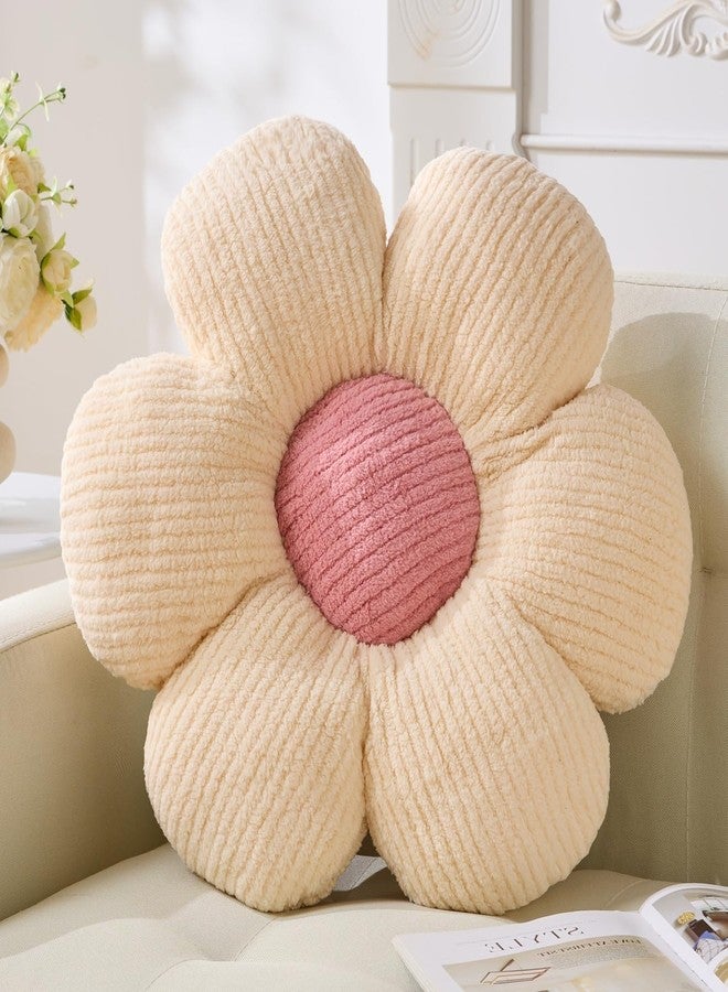 Vdoioe Flower Pillow, Cute Daisy Pillow Ivory Floor Throw Pillow Cushion Seating 15.75" Floor Home Decorative Pillows - Image 1