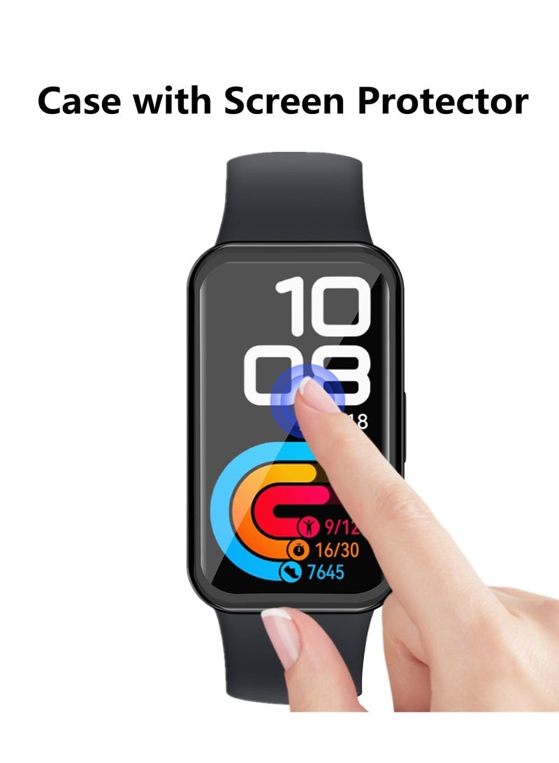 O Ozone [2 Pack] Protective Cover For Huawei Band 8 | Huawei Band 9,TPU Case with Screen Protector Full Screen Bumper Frame- Black/Clear - Image 4