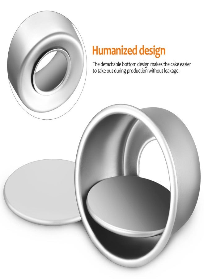 DEARMAMY 2Inch Cake Pan Set of 4, Nonstick Stainless Steel Smash Cake Pans, Round Mini Cake Pans Tin Small Size for Baking Muffin Fondant Cheesecake Mold Healthy Dishwasher Safe - Image 3