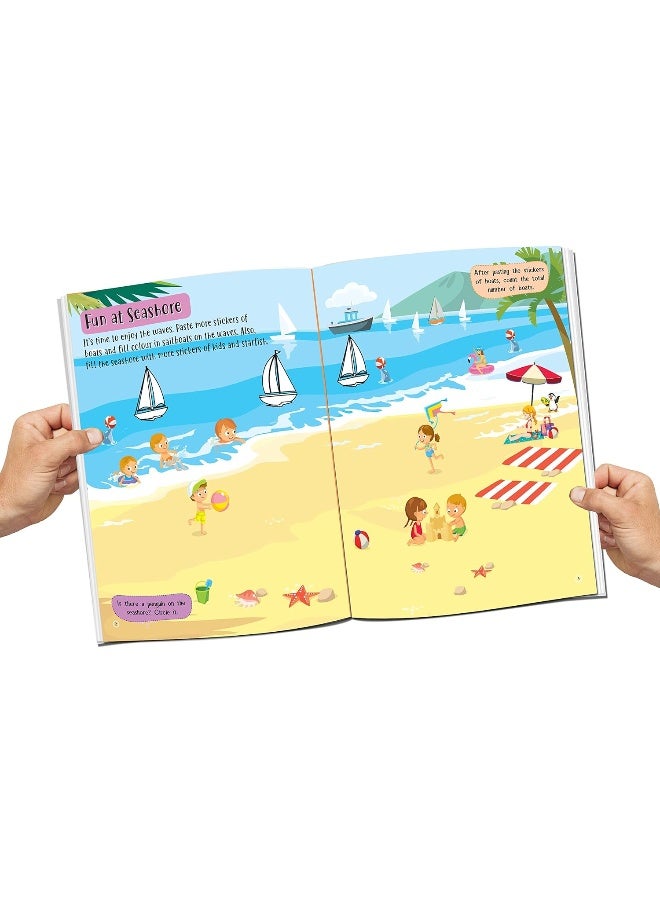 555 Stickers, Sea, Sun and Play Activity & Colouring Book - Image 5