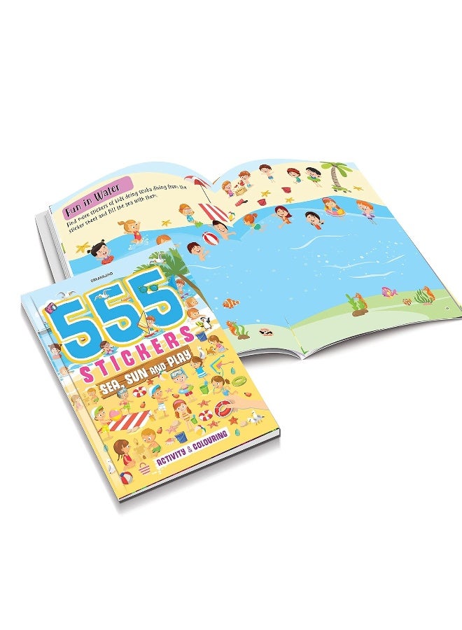 555 Stickers, Sea, Sun and Play Activity & Colouring Book - Image 4