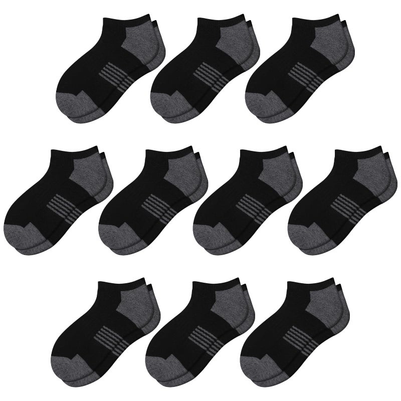 Comfoex 10 Pairs Boys Socks Low Cut Ankle Socks For Kids 8-10 4-6 6-8 Years Old Short Athletic Socks With Cushioned Sole - Image 1