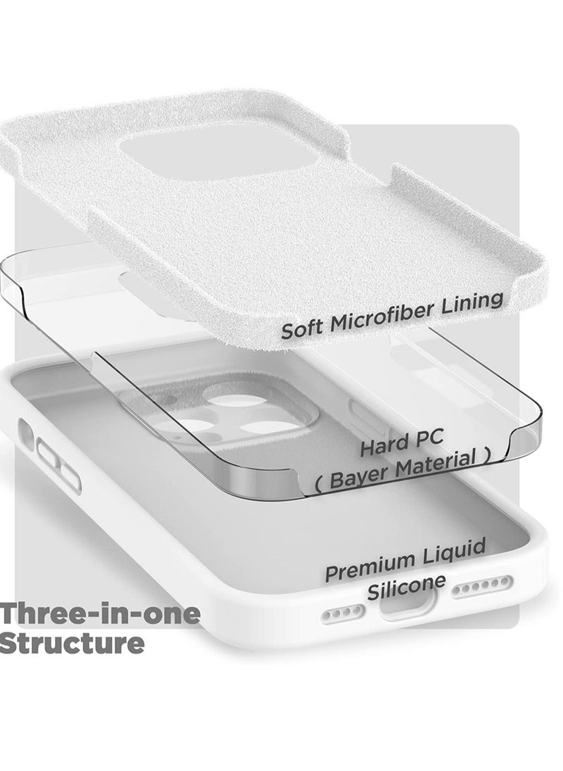 Raxoom Case Compatible with iPhone 14 Pro MAX with Screen Protector, Silicone Case with Camera Protection, Case Compatible with iPhone 14 Pro MAX 6.7" (White) - Image 4