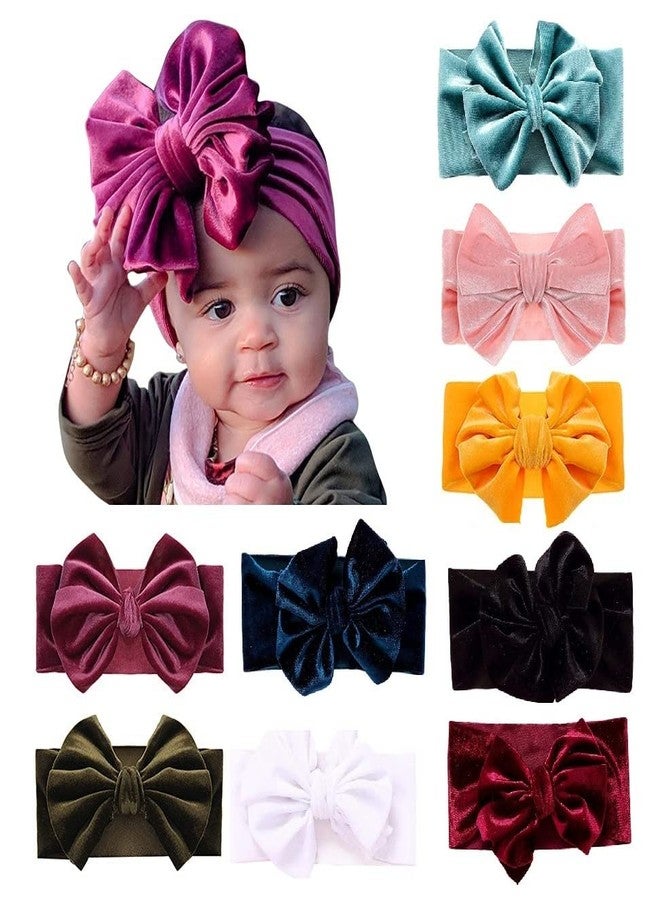 WHISKET Velvet Bow Headbands, Super Soft and Elastic HeadWrap for Toddler Baby Girl (2) - Image 1