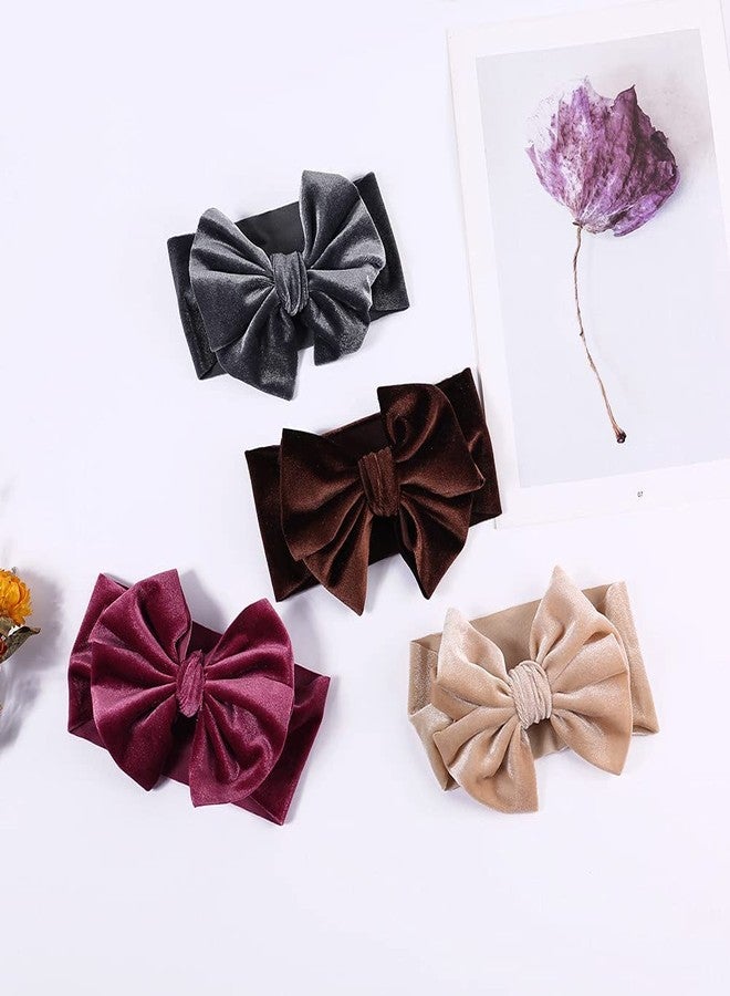 WHISKET Velvet Bow Headbands, Super Soft and Elastic HeadWrap for Toddler Baby Girl (2) - Image 2