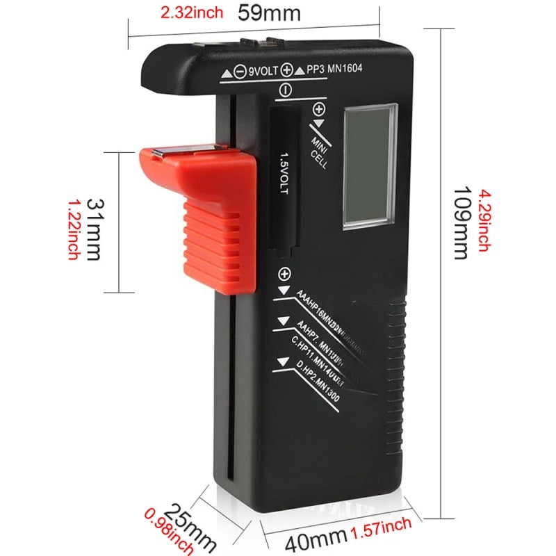 Battery Tester Compact Size Easy Operation - Dual Type Option Battery Detector for Household Battery Testing - Image 4