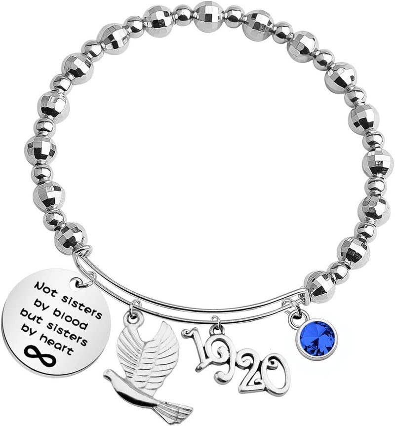 HOLLP Sorority Jewelry Not Sisters by Blood But Sisters by Heart Pigeon Bracelet Greek Sorority Inspired Gift for Finer Women - Image 1