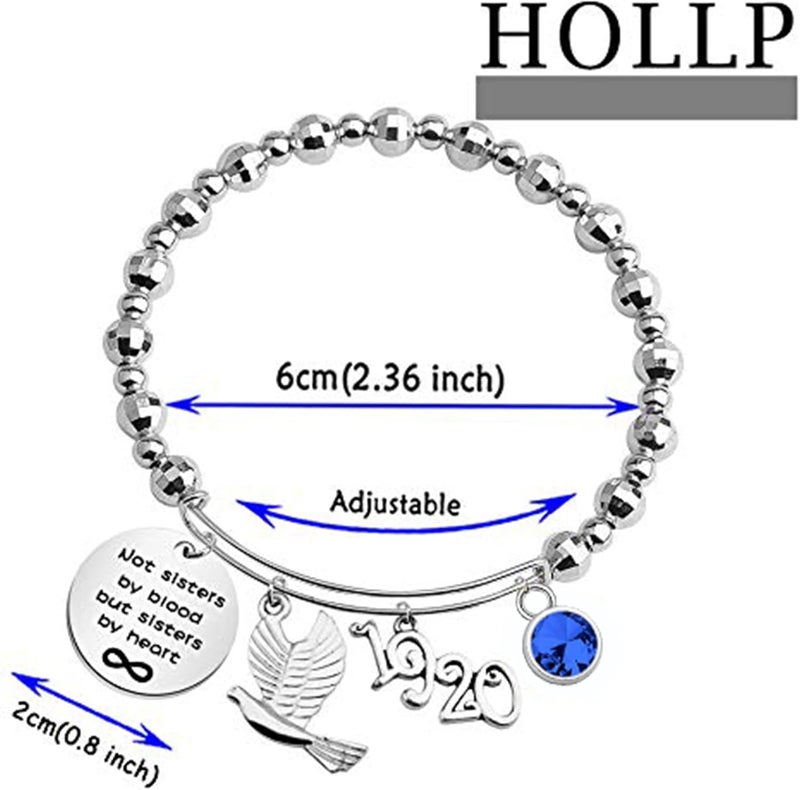 HOLLP Sorority Jewelry Not Sisters by Blood But Sisters by Heart Pigeon Bracelet Greek Sorority Inspired Gift for Finer Women - Image 2