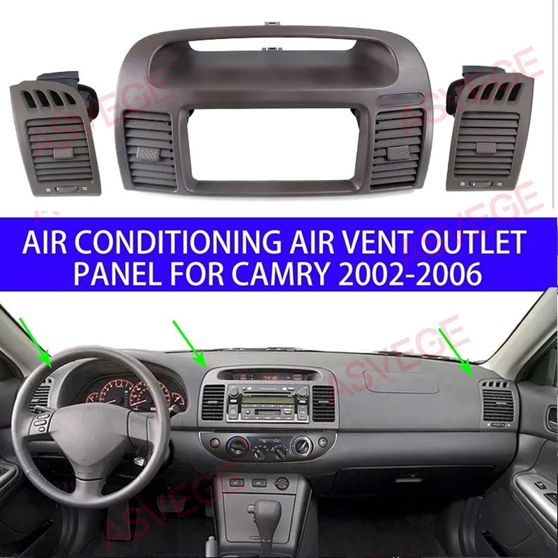 ASVEGE Center Dash A/C Outlet Air Vent Panel for Toyota Camry 2003-2006 Air conditioning outlet assembly-Beige Brown - Image 2