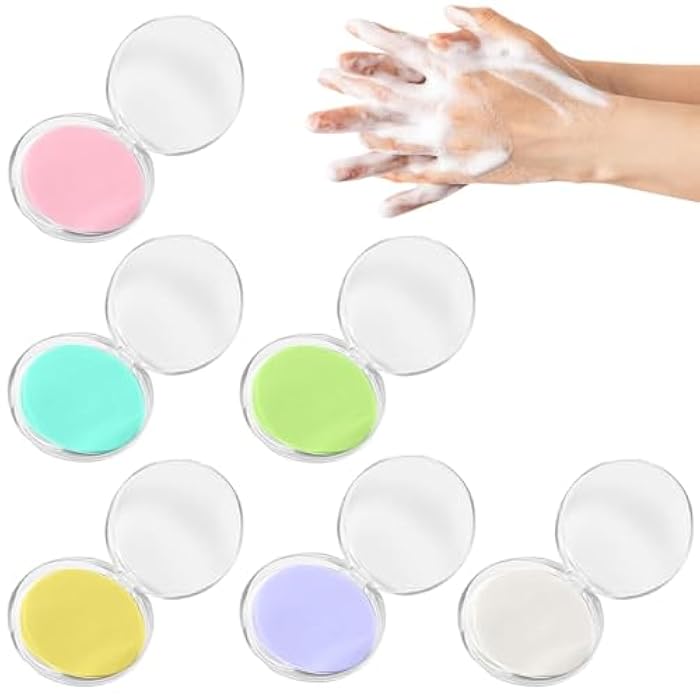 Aowin 300 Pcs Soap Paper Sheets Disposable Soap Scented Bath Sheet Foam Paper Soap,Mini Dissolvable Soap Paper for Traveling Outdoors 6 Boxes Portable Travel Soap Sheets - Image 1