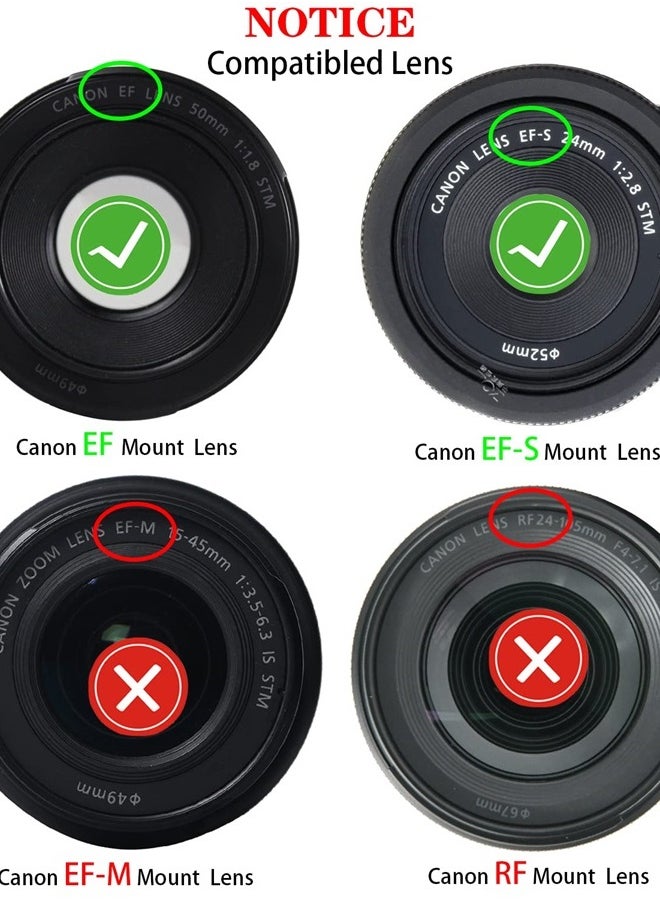 HUIPUXIANG Camera Body Cap and Rear Lens Cover Compatible with Canon EOS EF EF-S Mount Camera T7 T6 90D 80D 77D 70D 60D 5Ds 1DX 5D 7D / 6D Mark II III 200D Rebel SL3 SL2 T6i T7i T6S T4i T5i T5 T3[2 Sets]  - Image 2
