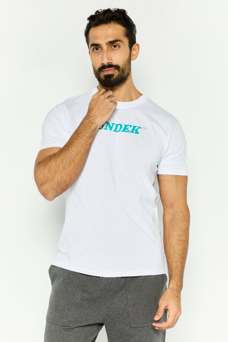 Sundek Men Crew Neck Short Sleeve Brand Logo T-Shirt, White - Image 1