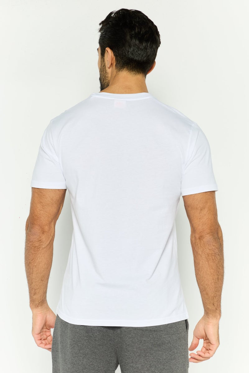 Sundek Men Crew Neck Short Sleeve Brand Logo T-Shirt, White - Image 4