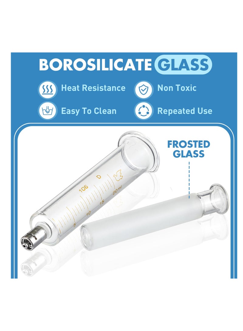 Excefore Syringes without Needle, 4 Pack 20ml Reusable Glass Syringe with No Needle, Dispensing Syringe Tools for Dispensing Lip-gloss, Medicine, Feeding Pet, Watering Plants & Lab Experiments - Image 3