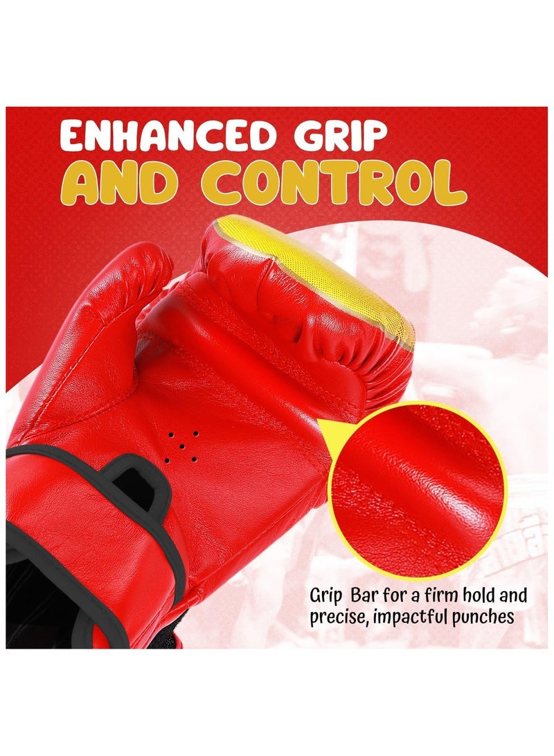 Flexzion Kids Boxing Gloves for 3 to 8 Years, 4 oz Fire Red Youth Boxing Gloves Punching Gloves for Kids Sparring Training Mitts Punching Bag Junior Gloves - Image 3